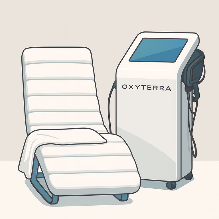 Аппарат Oxyterra и комфортное кресло для проведения дыхательной терапии в Аллергоцентре GMC Астана